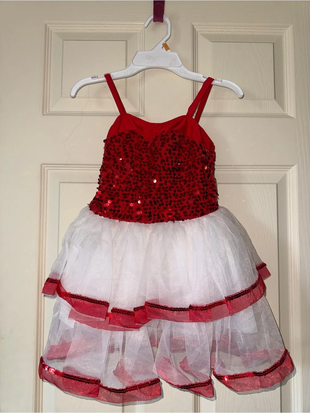 Red Sequin Tulle Girls' Dance Costume Dress - Brand: